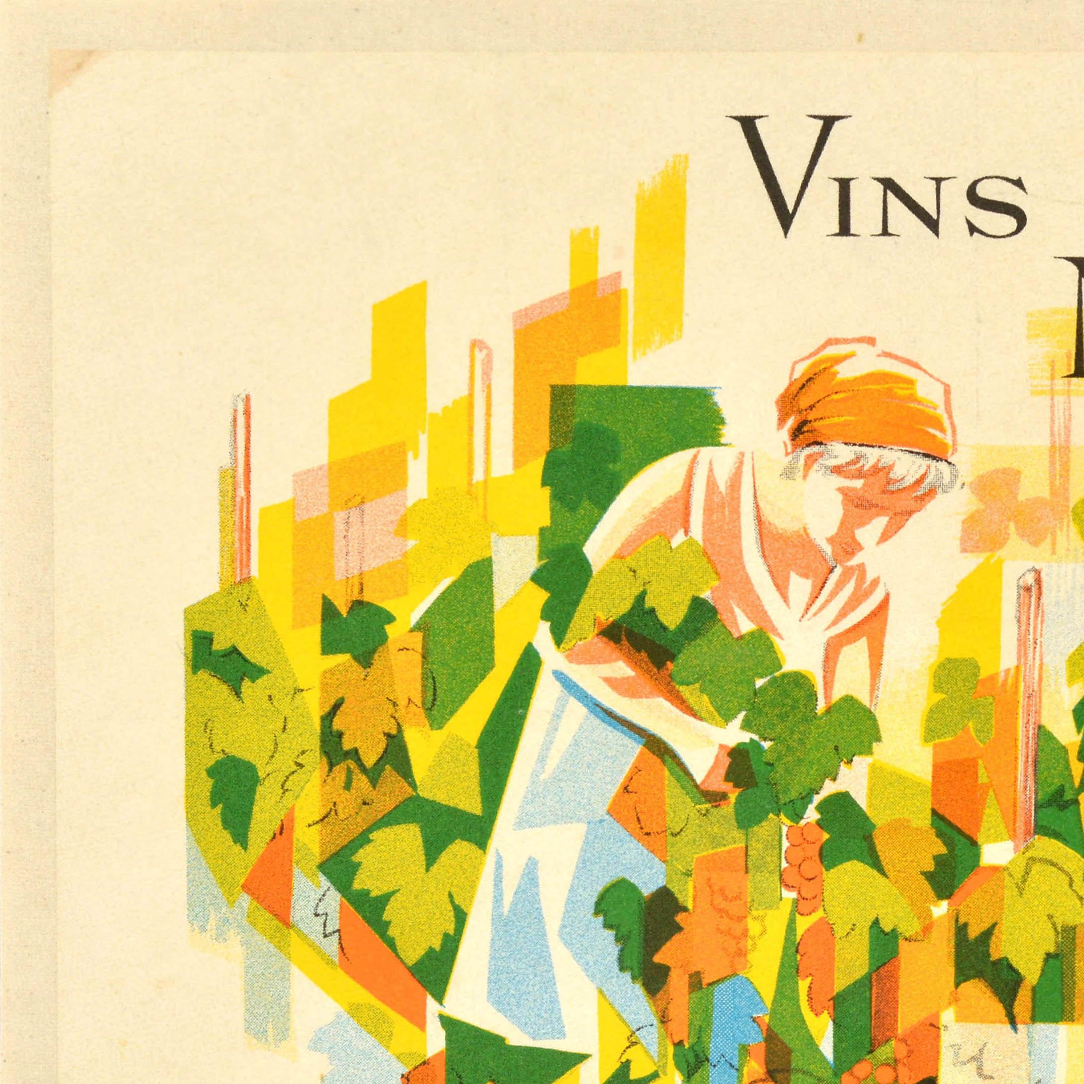 Original Vintage Drink Werbeplakat Vins De Neuchatel Wein Schweiz (Schweizerisch) im Angebot
