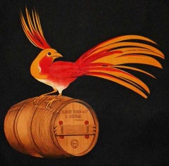 Original Vintage Drink Poster, Art Deco, Cognac Albert Robin, Cappiello, 1920