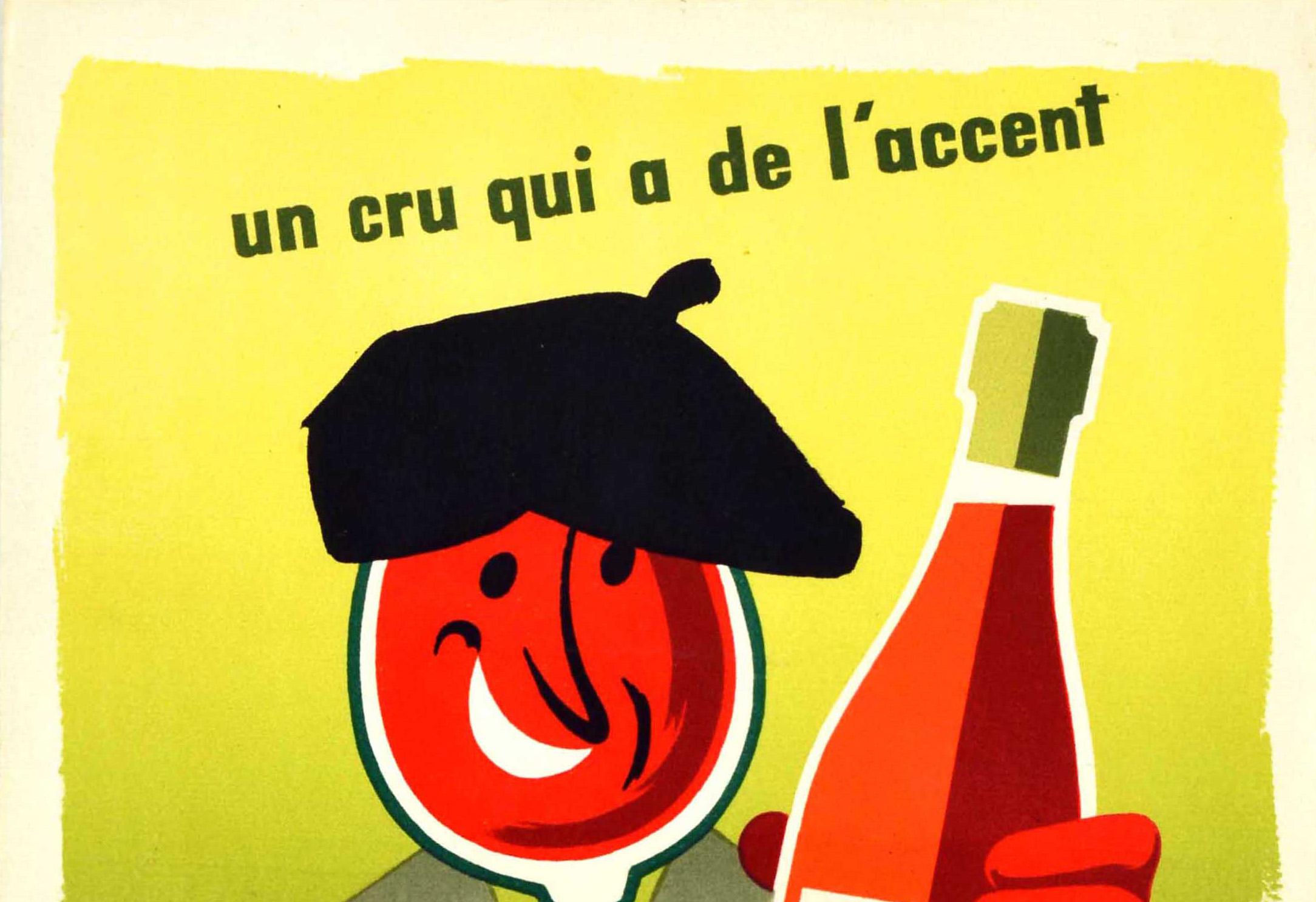 French Original Vintage Drink Poster Corbieres AOC Wine France Languedoc Roussillon For Sale