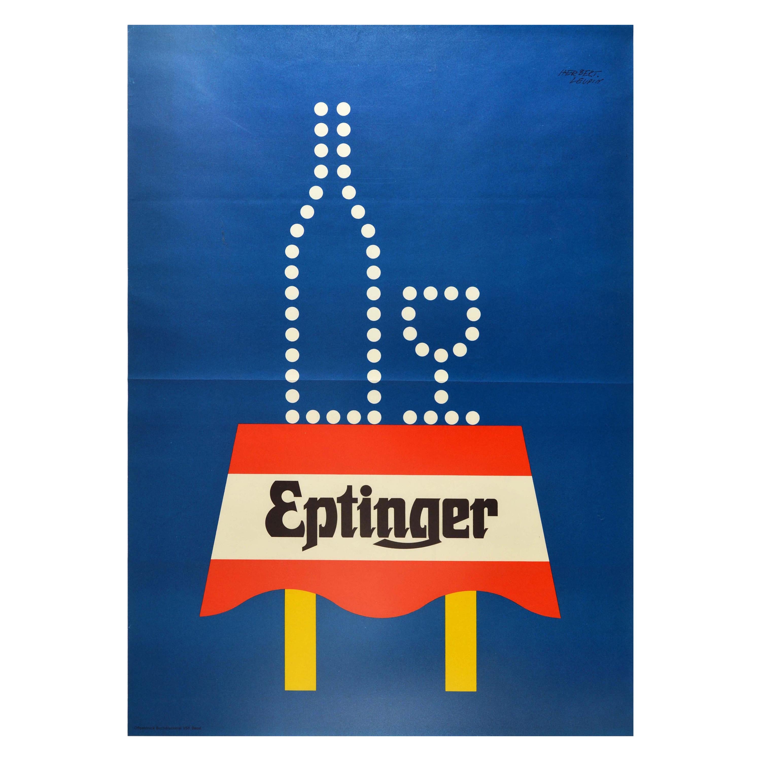 Original Vintage Getränke-Poster Eptinger, Natur, Mineral, Wasser, Grafikdesign, Kunst im Angebot