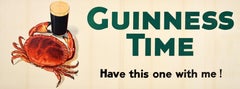 Original Vintage Drink Poster Guinness Time Crab Irish Dry Stout Beer Alcohol