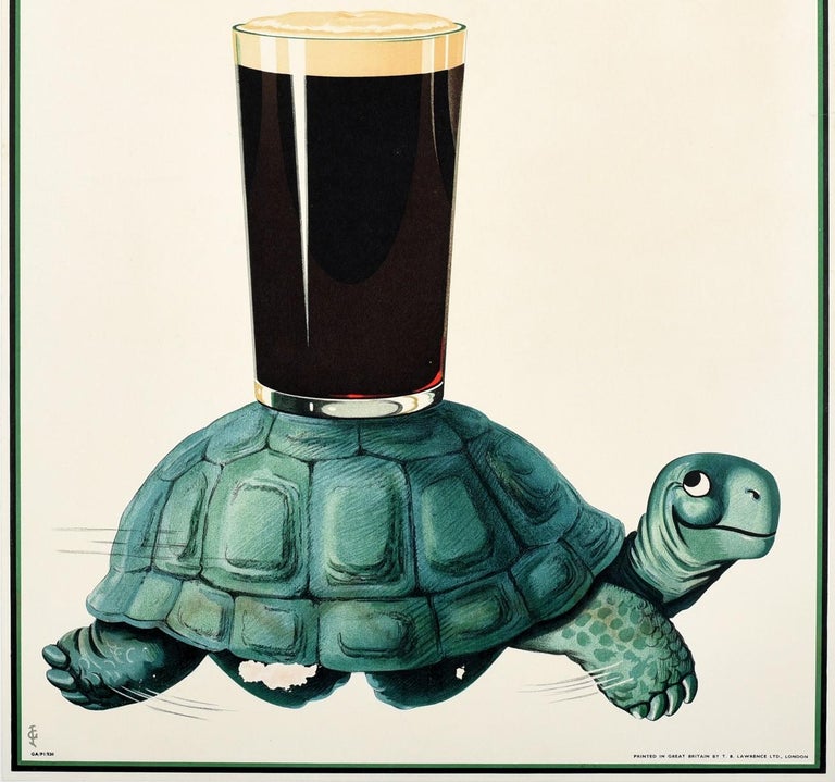 Original Vintage Drink Poster Have A Guinness When You're Tired Turtle ...