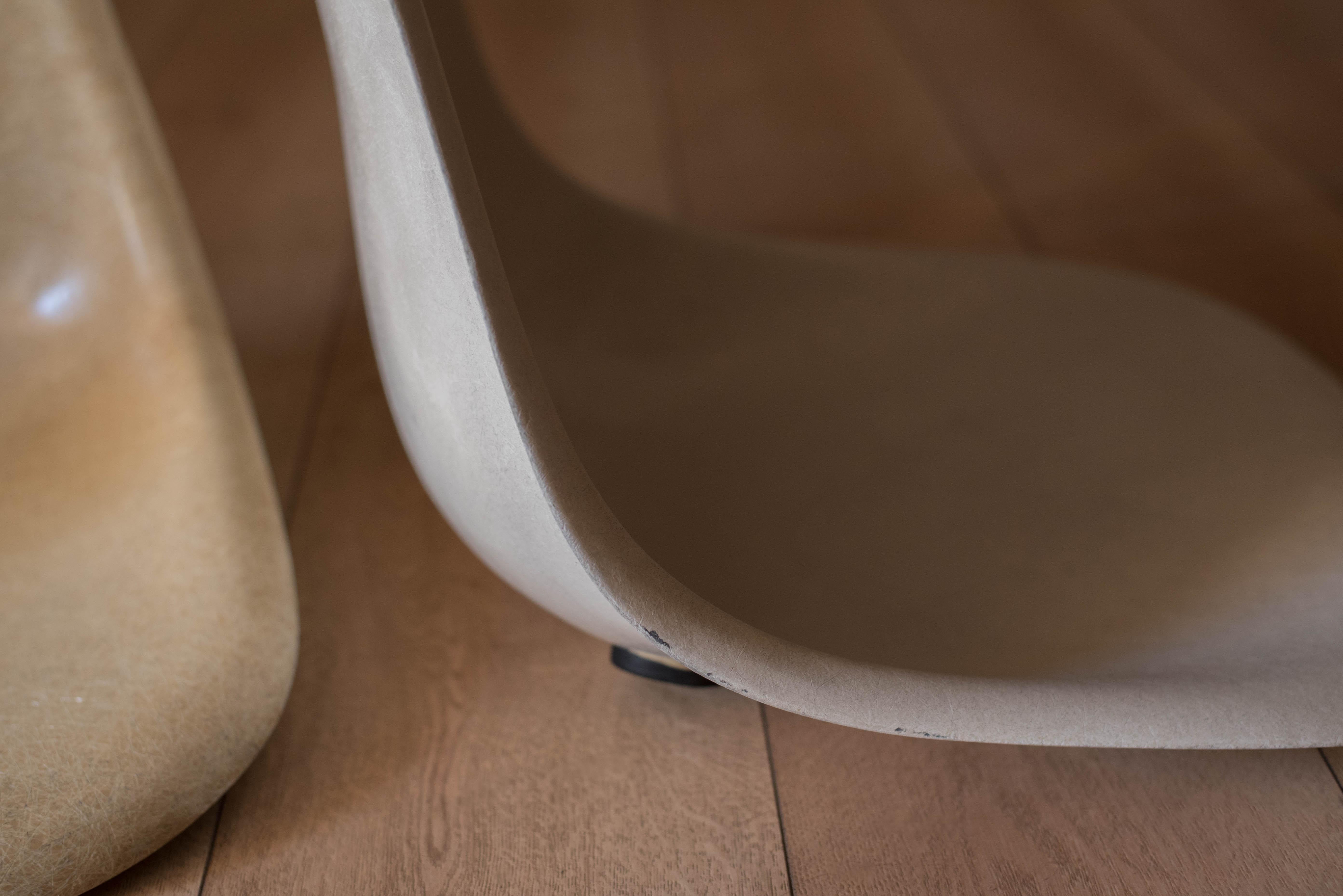 Chaises de salle à manger vintage d'origine Eames en fibre de verre en forme de coquille pour Herman Miller  en vente 5