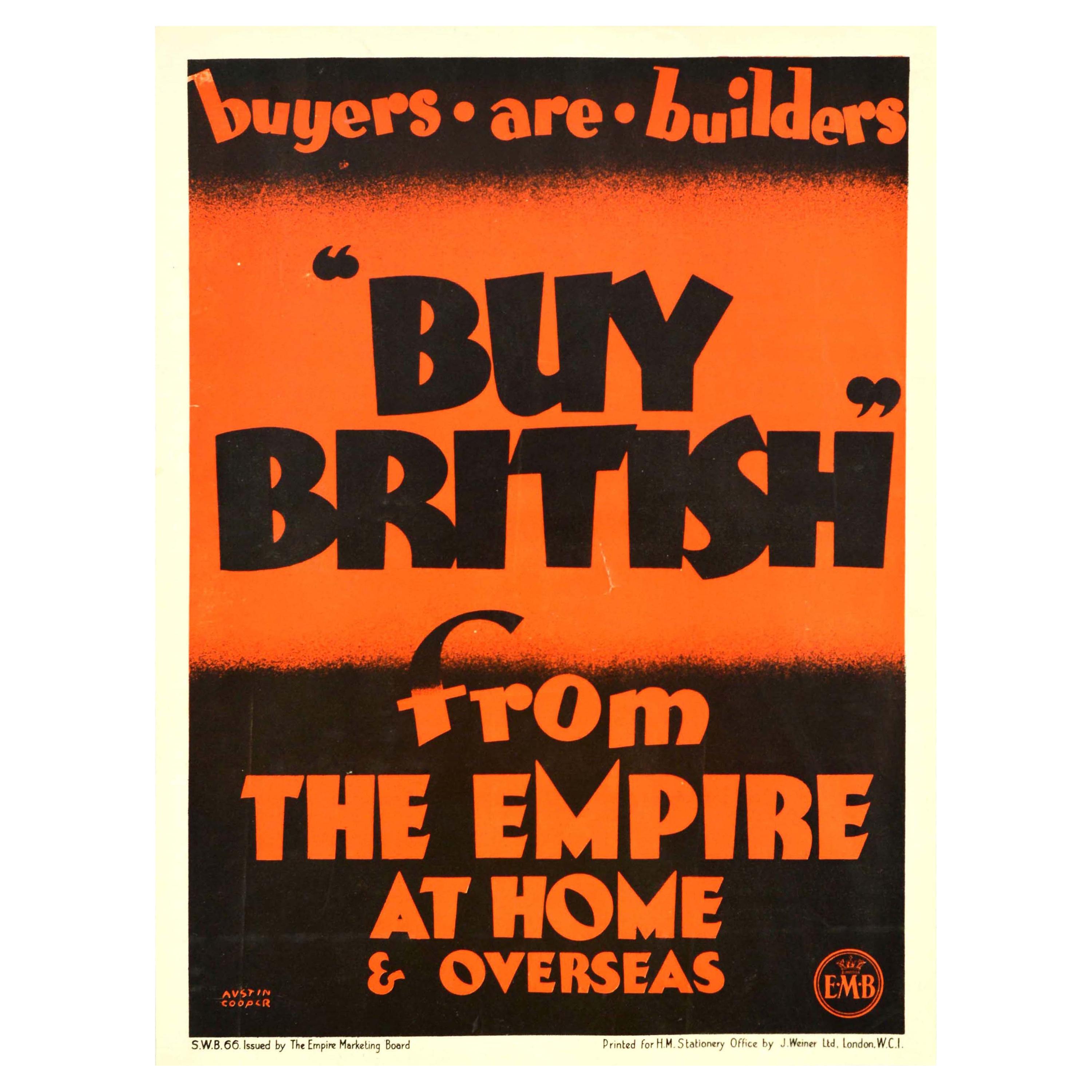 Original Vintage Empire Marketing Board Poster Buy British Trade Home and  Overseas For Sale at 1stDibs | buy empire goods from home and overseas