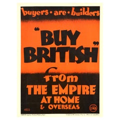Original Vintage Empire Marketing Board Poster Buy British Trade Home & Overseas
