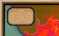 Original Vintage Empire Marketing Board Poster Ft Union of South Africa & UK Map