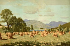 Originale Vintage Empire Marketing Board Scottish Oat Harvest George Houston EMB