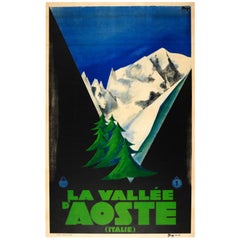 Original Vintage ENIT Travel Poster For The Aosta Valley Italy La Vallee d'Aoste