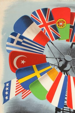 Original Vintage ERP Marshall Plan Poster Whatever the Weather - Europe Together