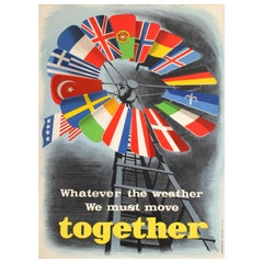 Original Used ERP Marshall Plan Poster Whatever the Weather - Europe Together