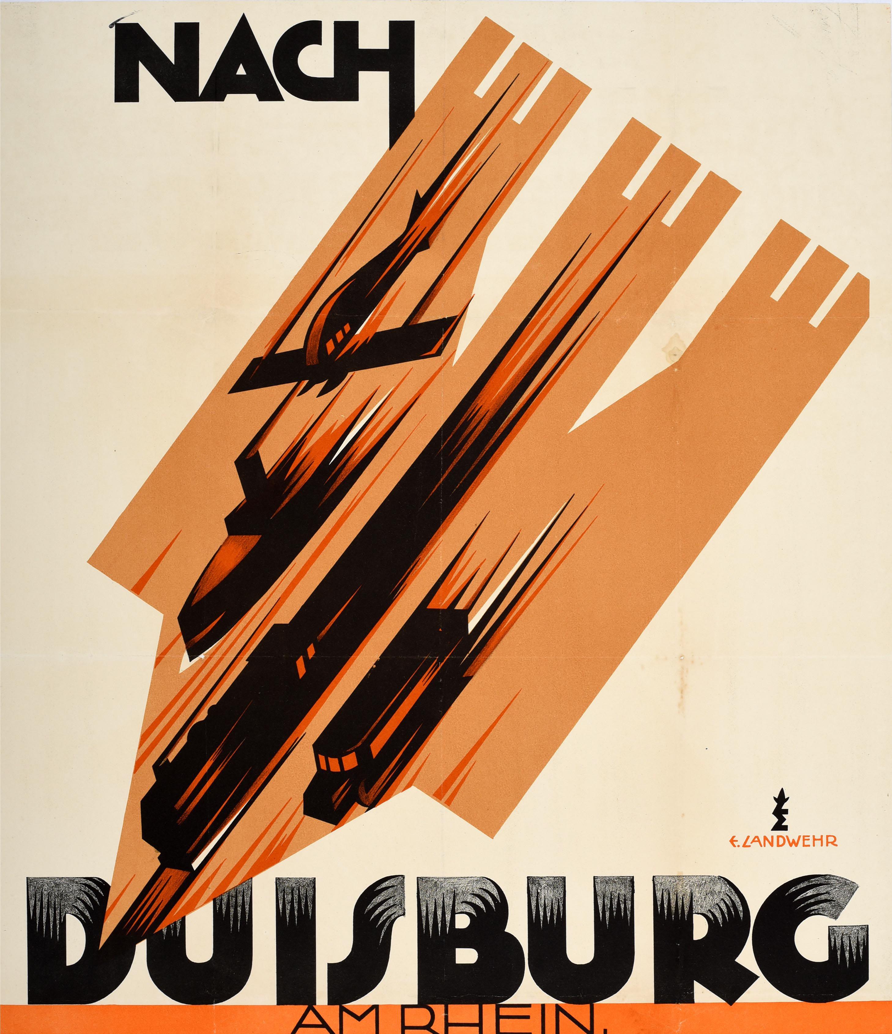 Original vintage event poster - To Duisburg on the Rhine for the 50th anniversary celebration of the Catholic Journeymen's Association / Nach Duisburg am Rhein zum 50 Jahr. Jubelfeier des Kath. Gesellen Vereins - held from 16 to 18 July 1927