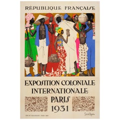 Affiche d’origine d’exposition vintage, Exposition coloniale internationale de 1931, Paris