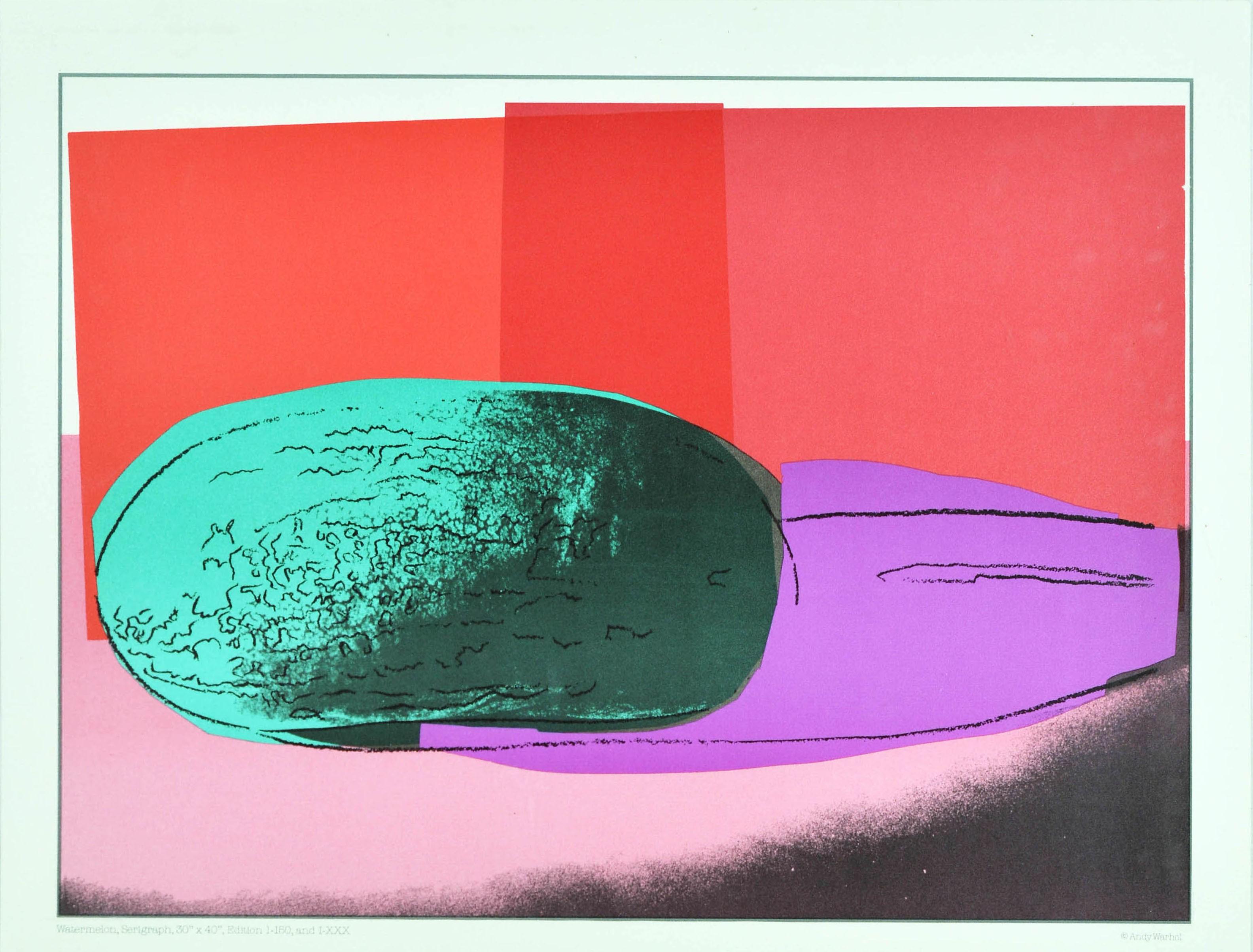 Affiche originale d'époque annonçant une exposition d'estampes du célèbre artiste Andy Warhol (1928-1987) provenant de la collection d'entreprise de Lev/Steiner International Ltd New York Collection By : Still Life Suite of Serigraphs publié par