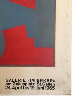 Cartel Vintage Original de Exposición de Serge Poliakoff 1965 Arte Modernista