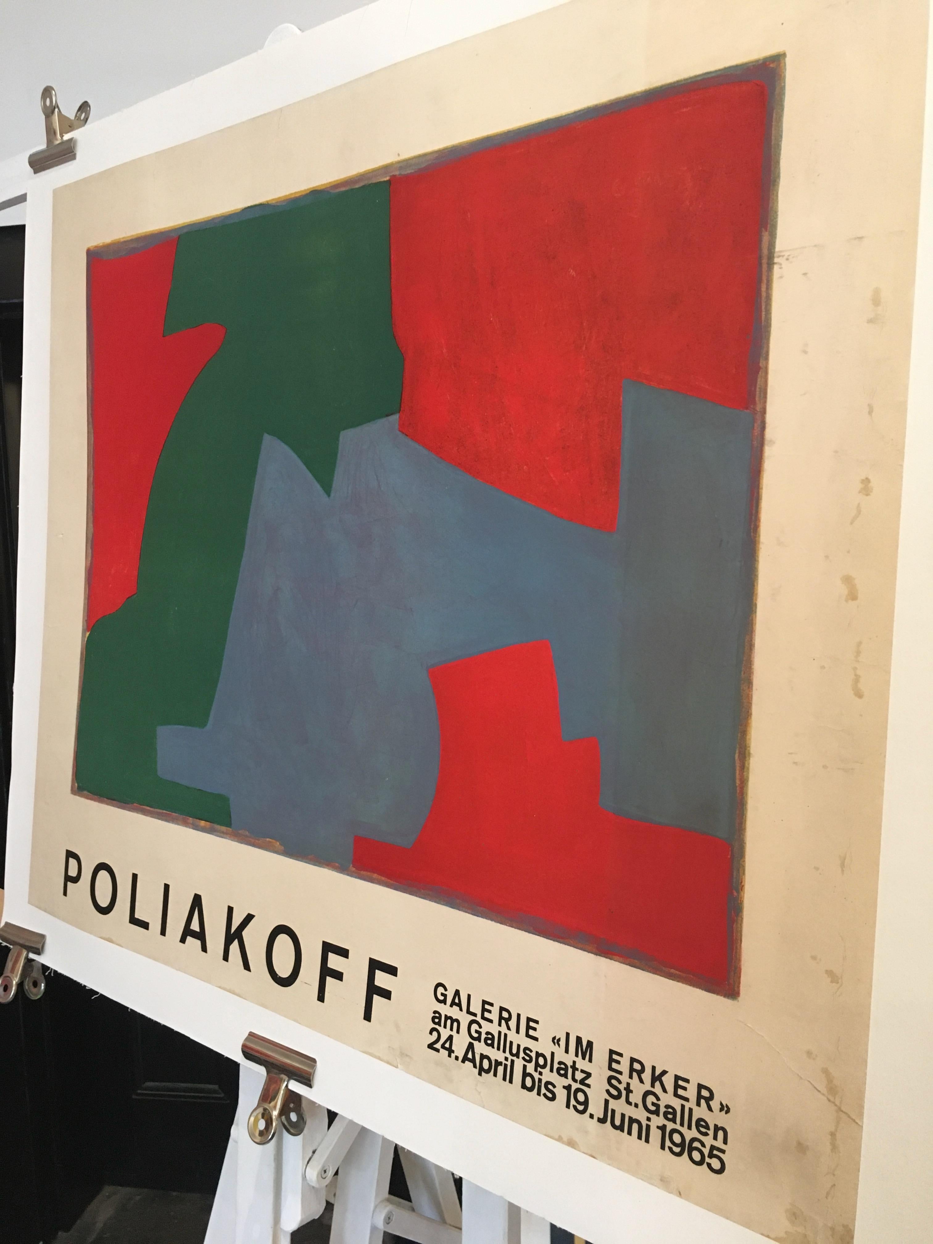 Original Vintage Exhibition Poster by Serge Poliakoff 1965 Modernist Art 1