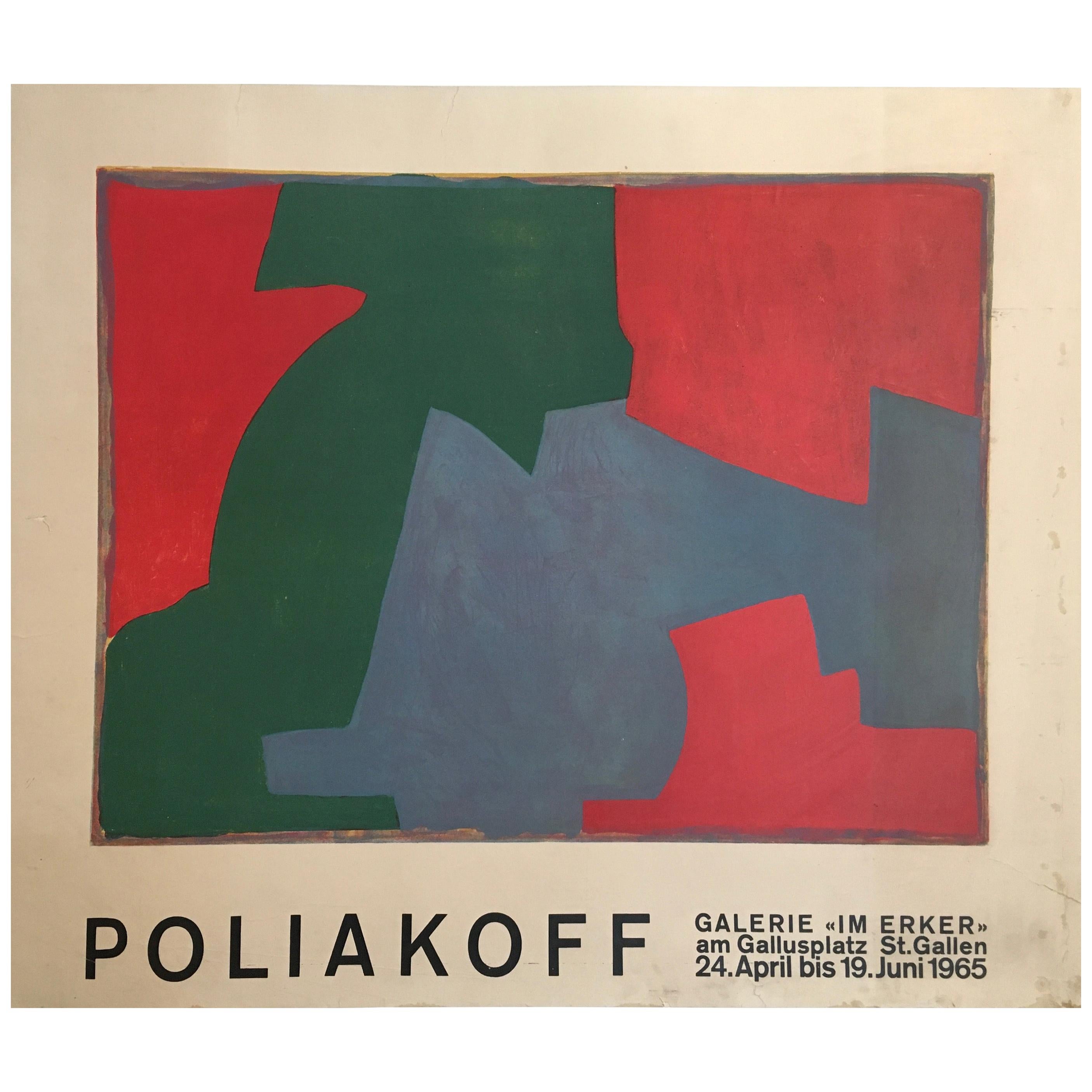 Original Vintage Exhibition Poster by Serge Poliakoff 1965 Modernist Art