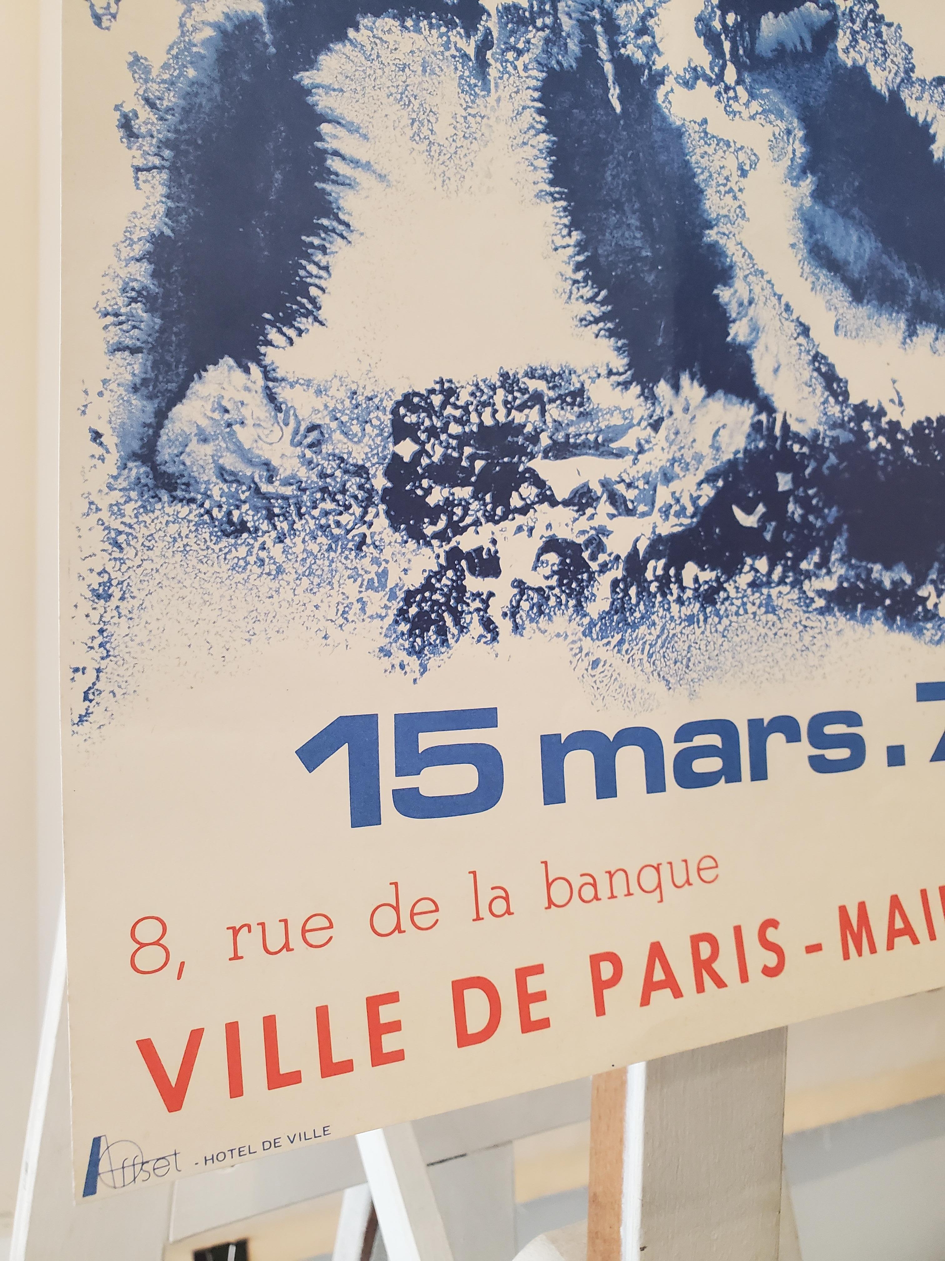 French Original Vintage Exhibition Poster, Caroret, 'Ville De Paris' Circa 1970 For Sale