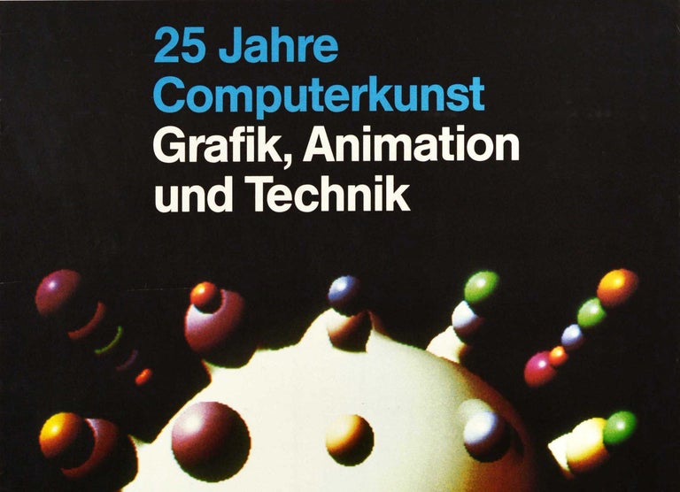 German Original Vintage Exhibition Poster Computer Art Exhibition Graphics Animation For Sale