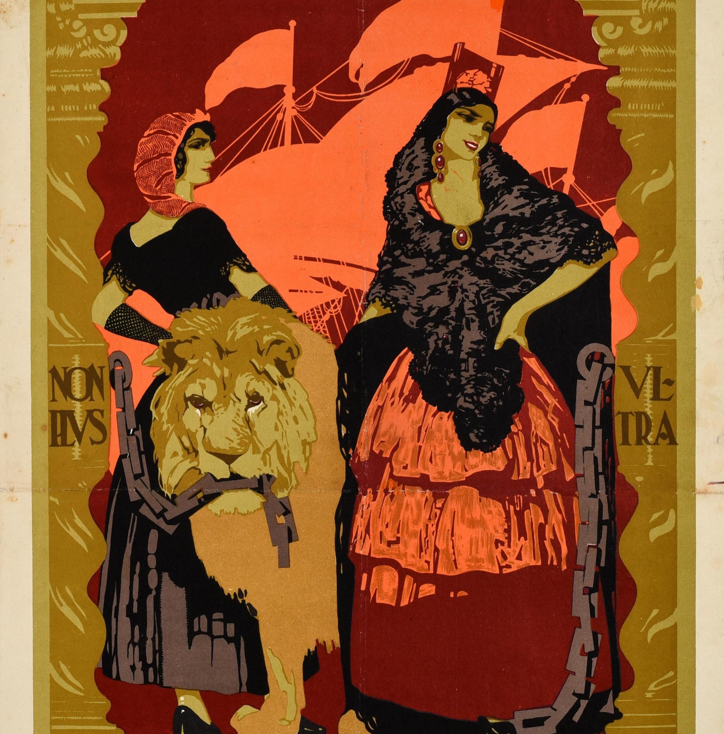 Original Vintage Exhibition Poster Exposicion General Espanola Sevilla Barcelona In Fair Condition In London, GB