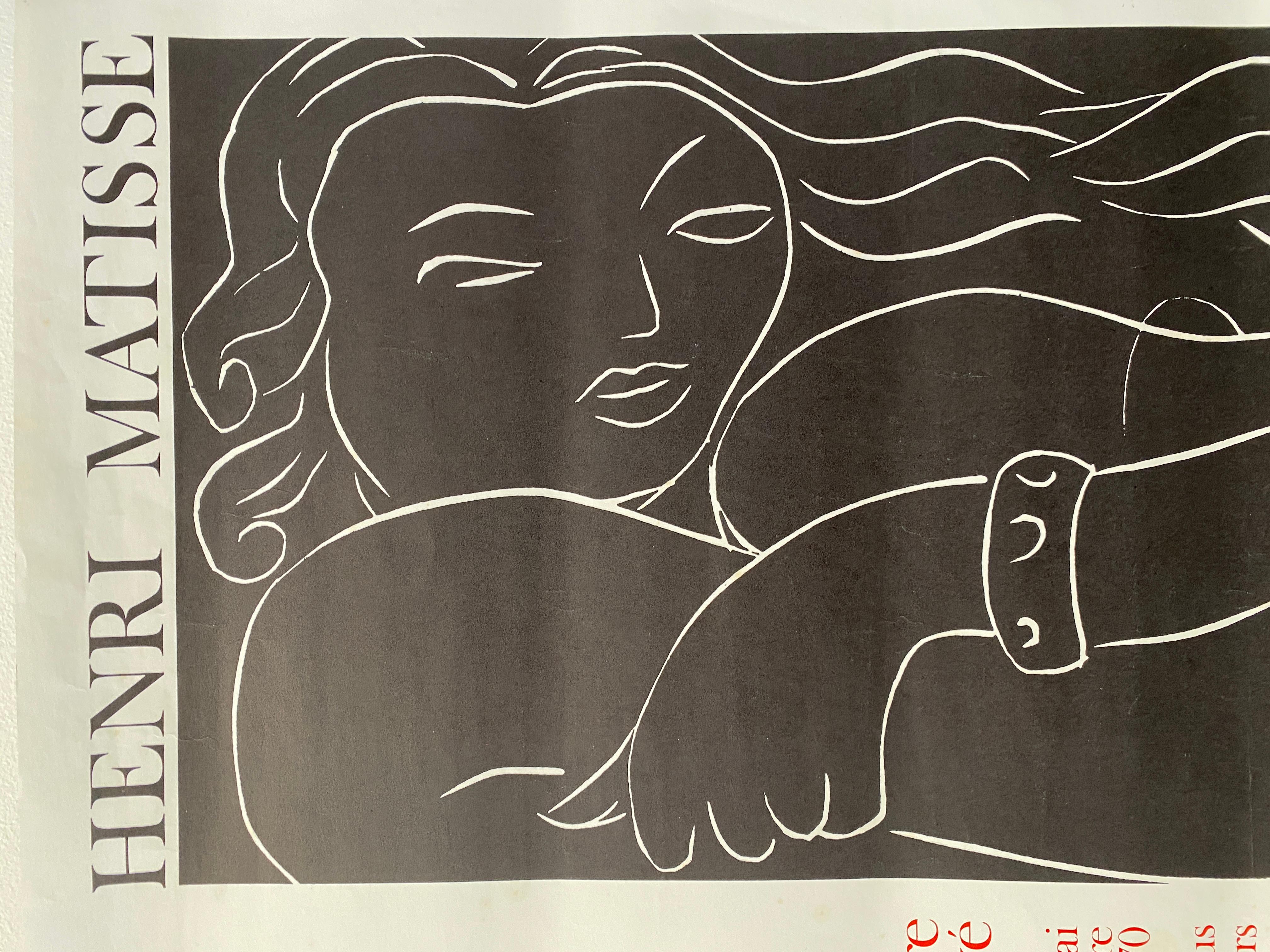 Affiche d'origine d'exposition vintage, Henri Matisse, « BIBLIOTHEQUE NATIONALE », 1970 Bon état - En vente à Melbourne, Victoria