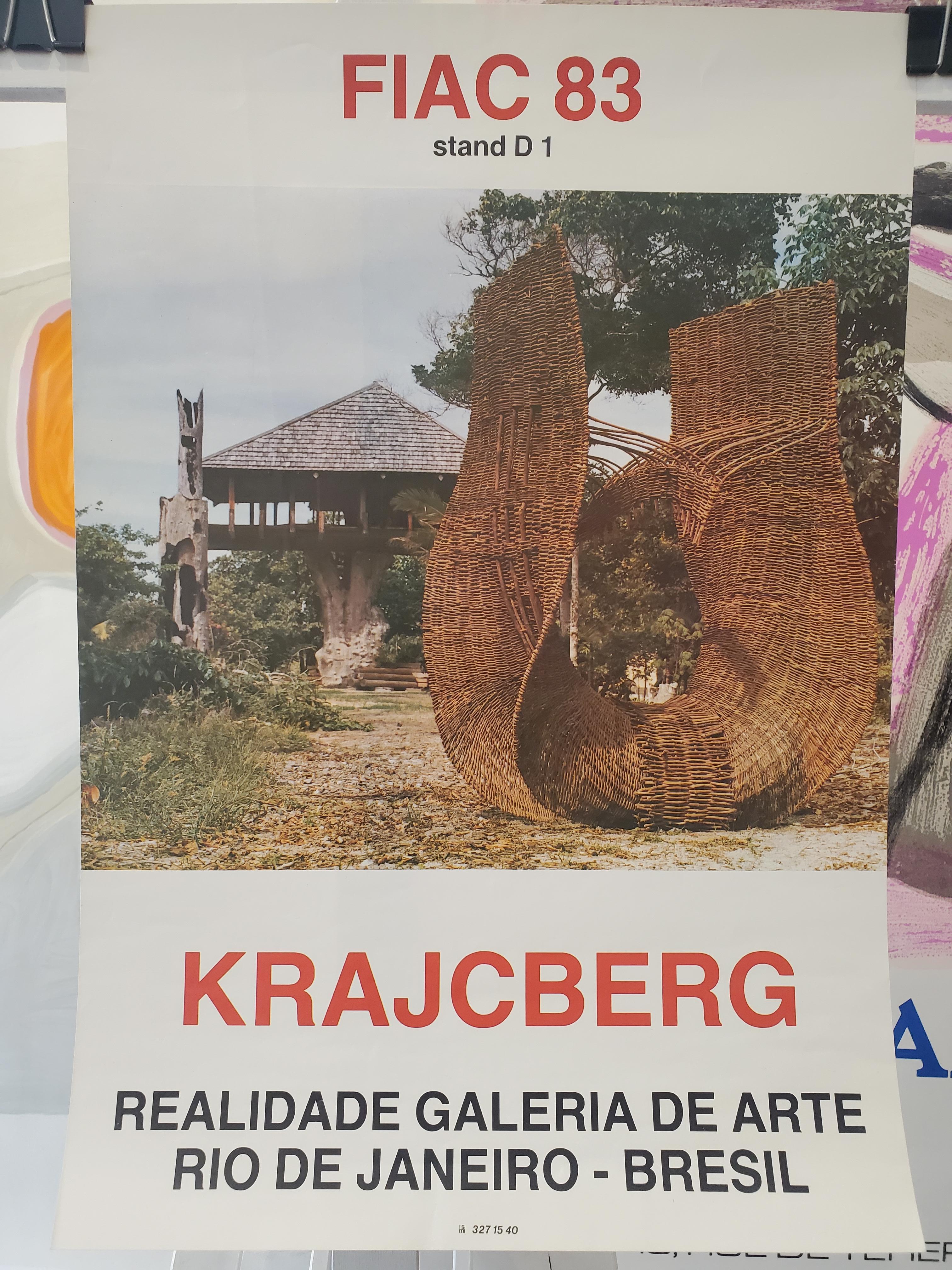 French Original Vintage Exhibition Poster, Krajcberg 'Realidade Galeria De Arte' For Sale