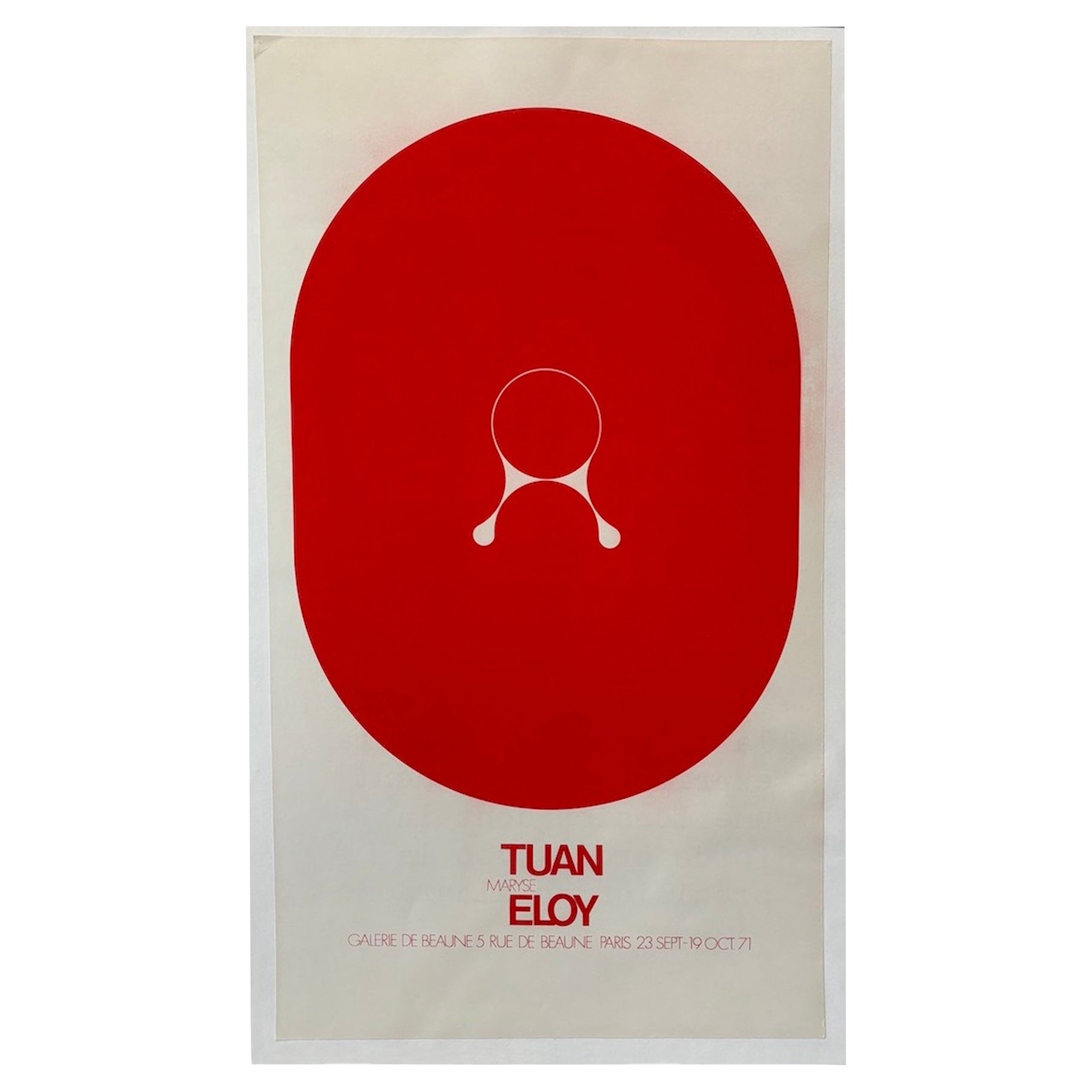 Affiche d'exposition originale,ham Ngoc Tuan Galerie De Beaune, 1971 en vente
