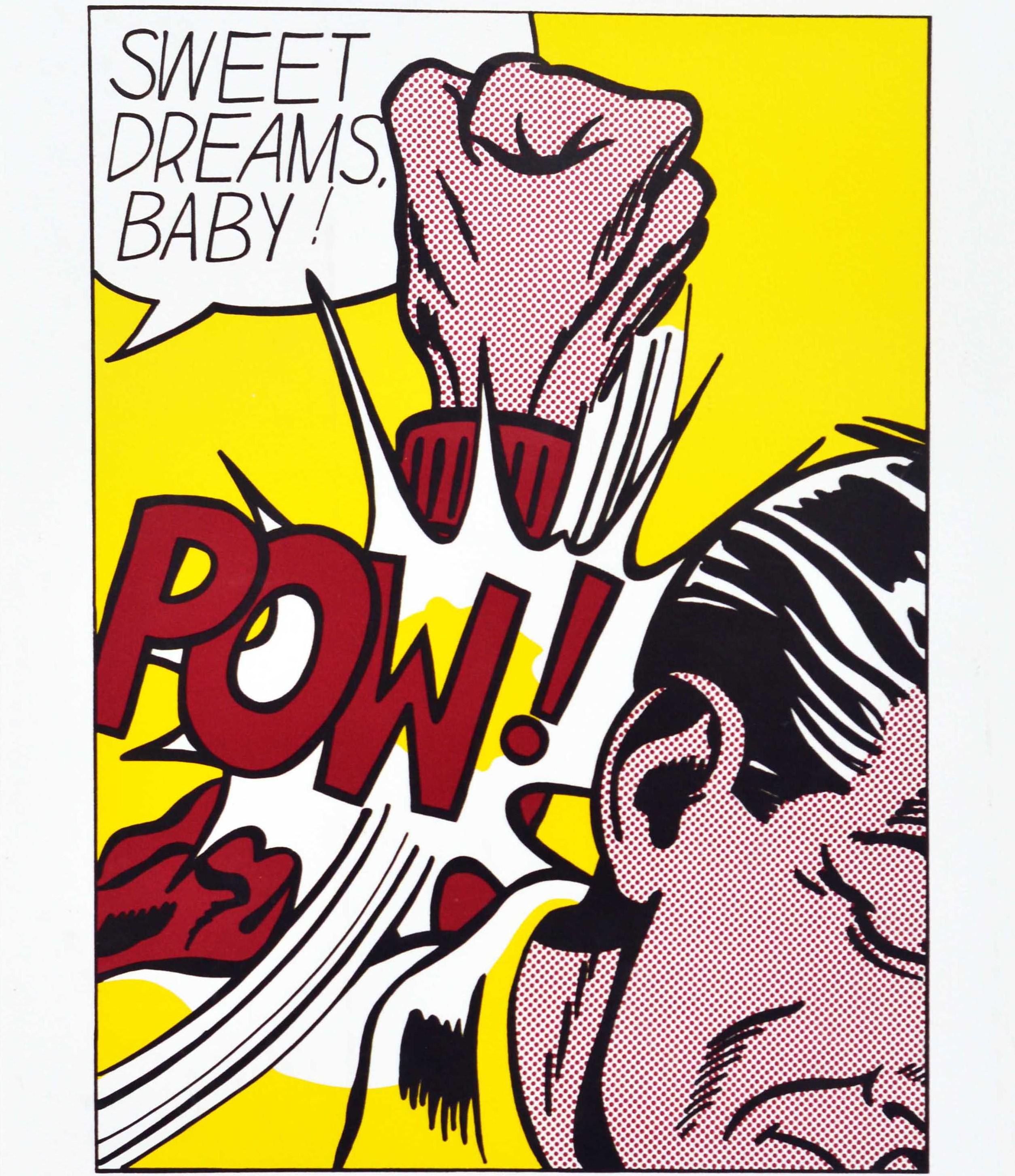 British Original Vintage Exhibition Poster Sweet Dreams Baby Lichtenstein Pop Art POW!