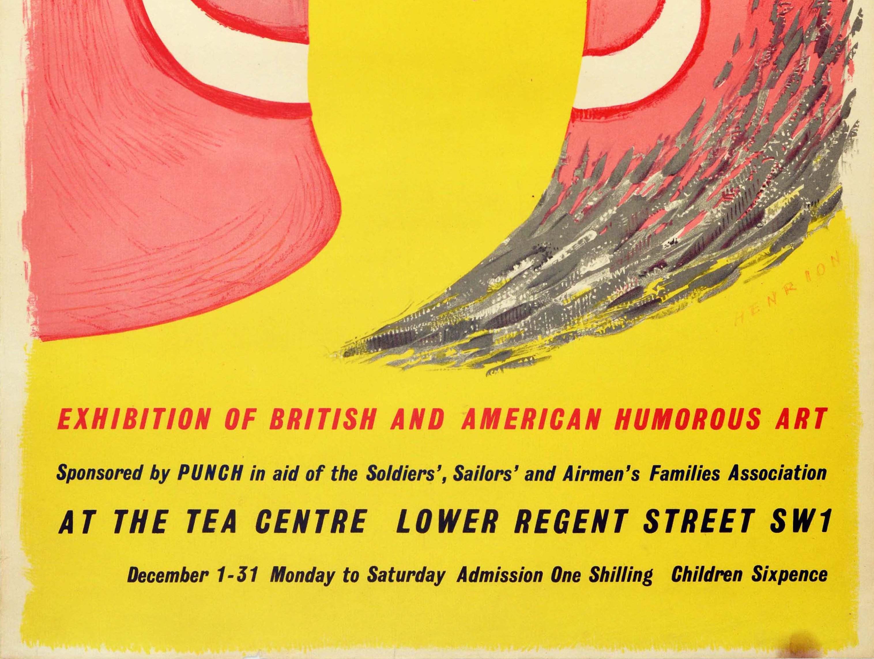 Original Vintage-Ausstellungsplakat UK & US Lachen Britisch & Amerikanisch Humoröse Kunst im Zustand „Gut“ im Angebot in London, GB