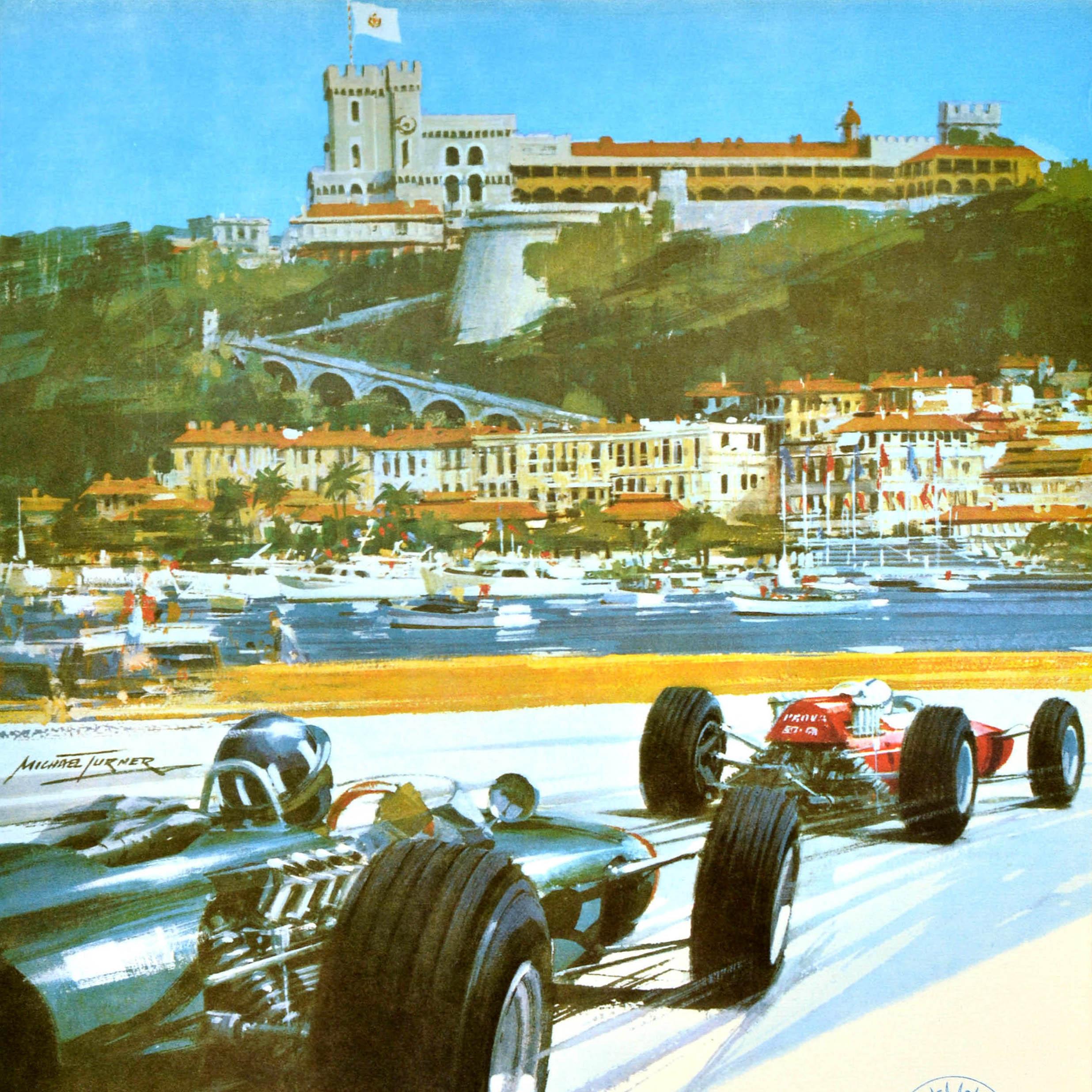 French Original Vintage F1 Motorsport Poster  Monaco Grand Prix 1966 Formula One Race