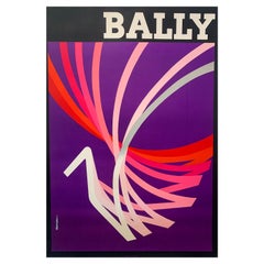 Original Vintage Fashion Advertising Poster, Bally Kinetic Woman, 1981 by AURIAC