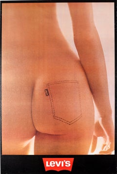 Original Vintage Fashion Advertising Poster Levi Jeans Denim Nude Ida Van Bladel