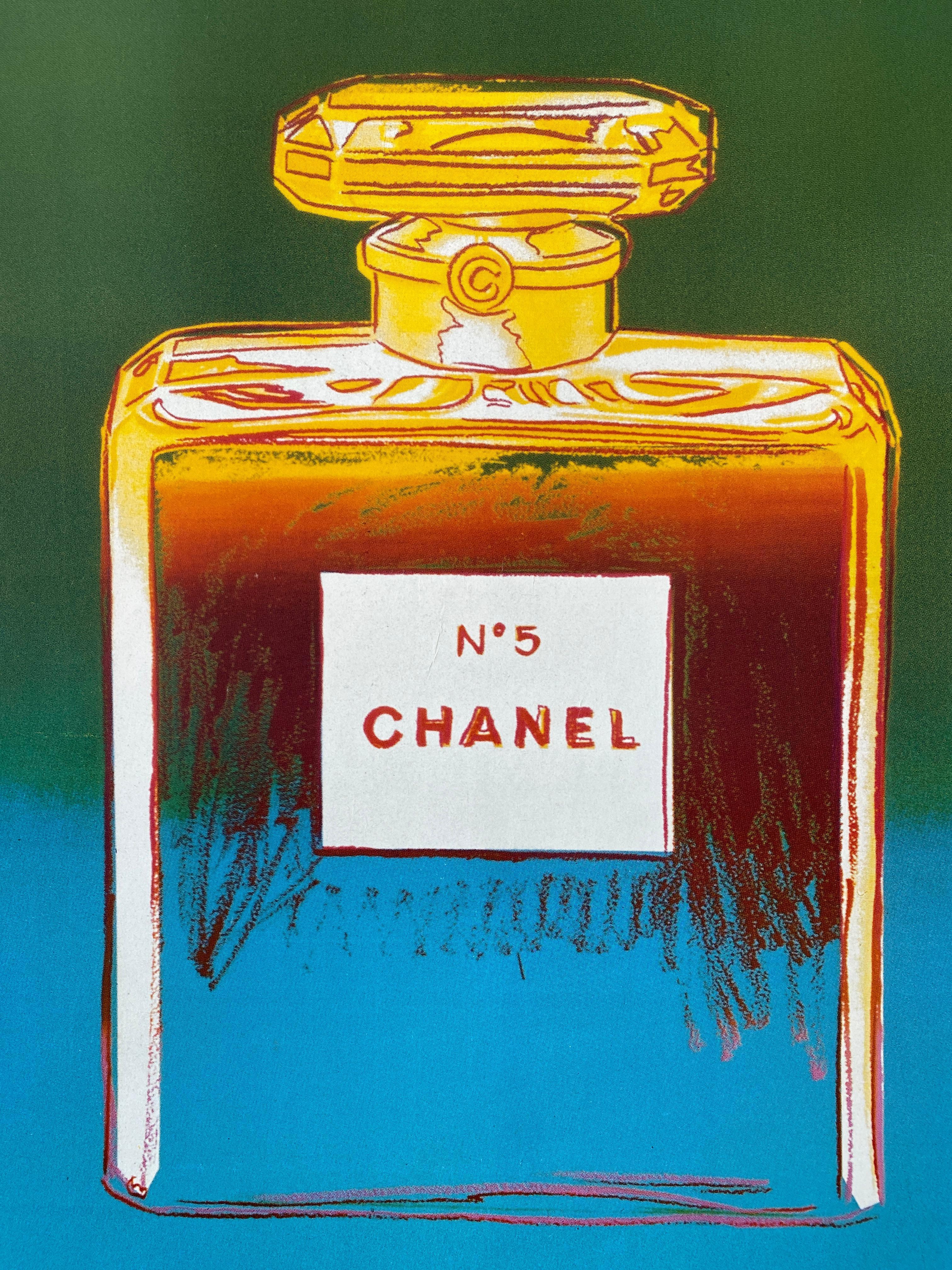 The poster is in excellent condition. In 1997, 10 years after the artists death, Chanel re-printed the Original Warhol Chanel images for an advertising campaign. The set of 4 coloured posters were displayed all over France, which all four are part