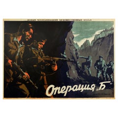 Original Retro Film Poster Action B Czechoslovakian WWII Movie Insurgent Army