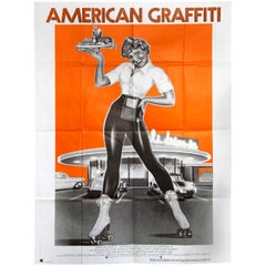 Affiche vintage d'origine du film American Graffiti, George Lucas, Francis Ford Coppola