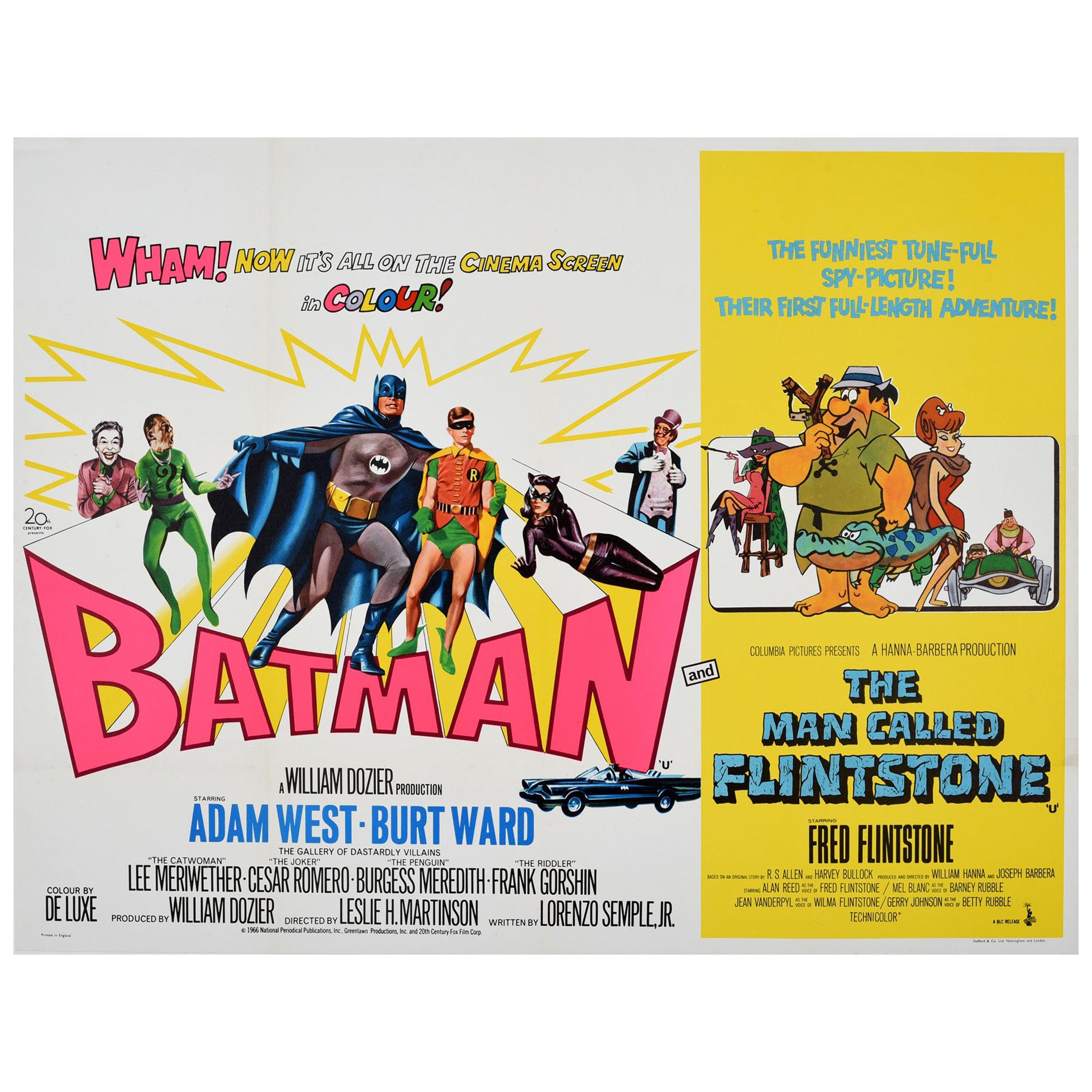 Original Vintage Film Poster Batman The Man Called Flintstone Cartoon Movie Quad