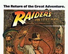 Original Vintage Film Poster For Indiana Jones Raiders Of The Lost Ark Adventure