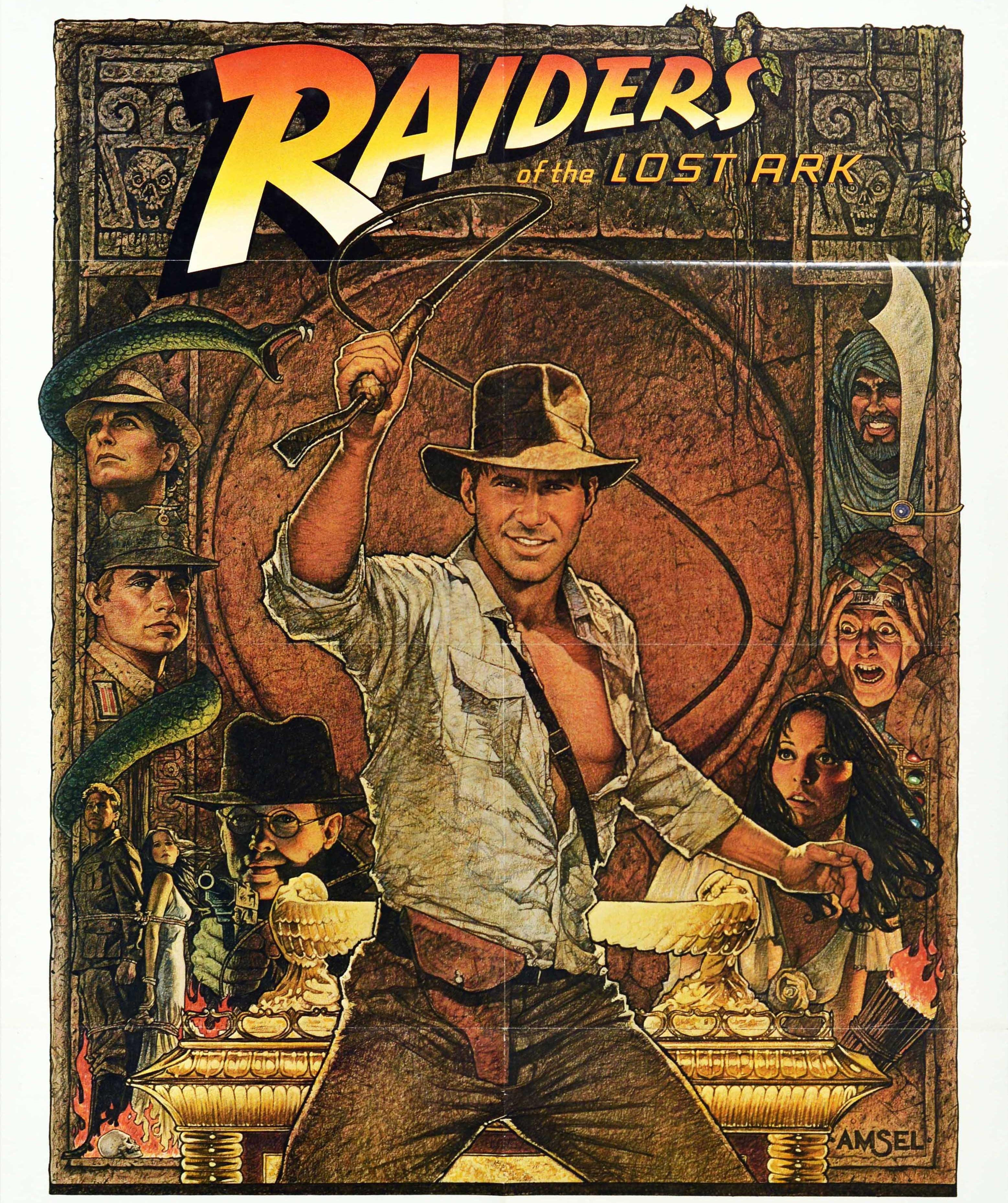 American Original Vintage Film Poster For Indiana Jones Raiders Of The Lost Ark Adventure