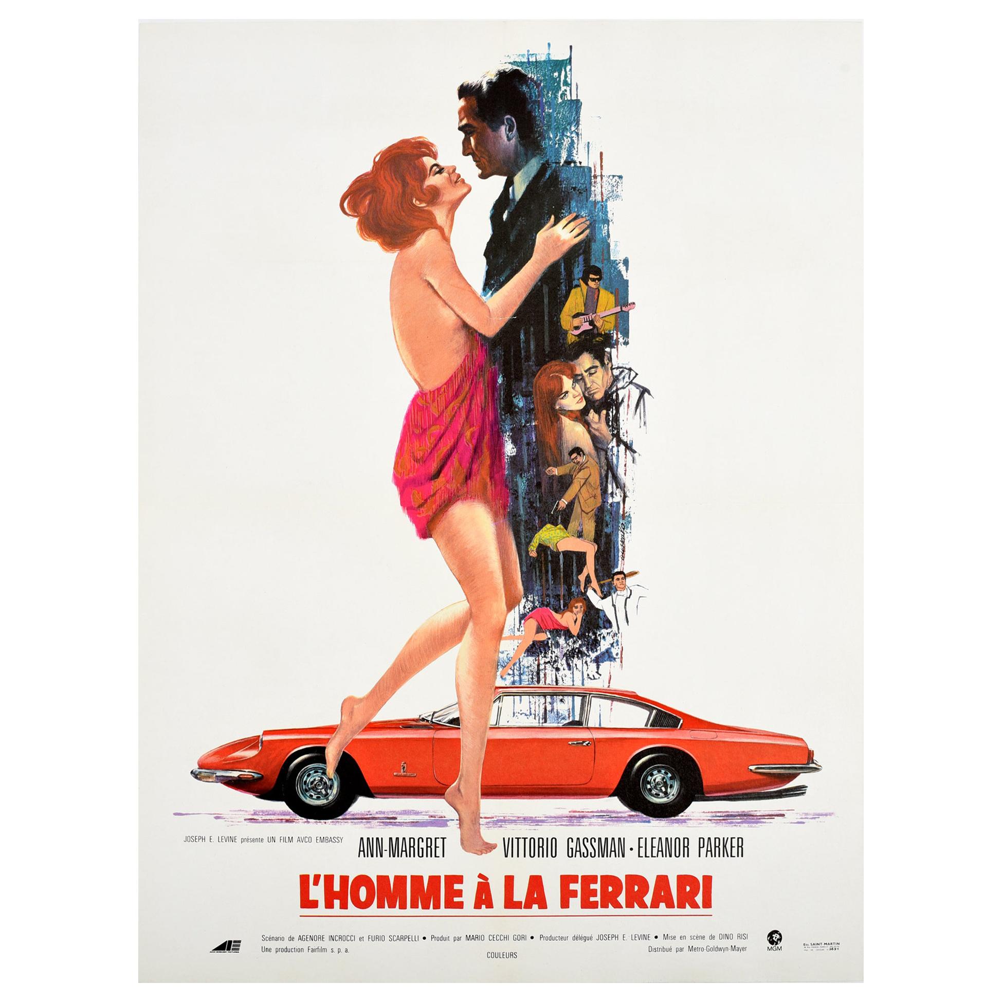 Original Vintage Film Poster For L'Homme A La Ferrari The Tiger And The Pussycat