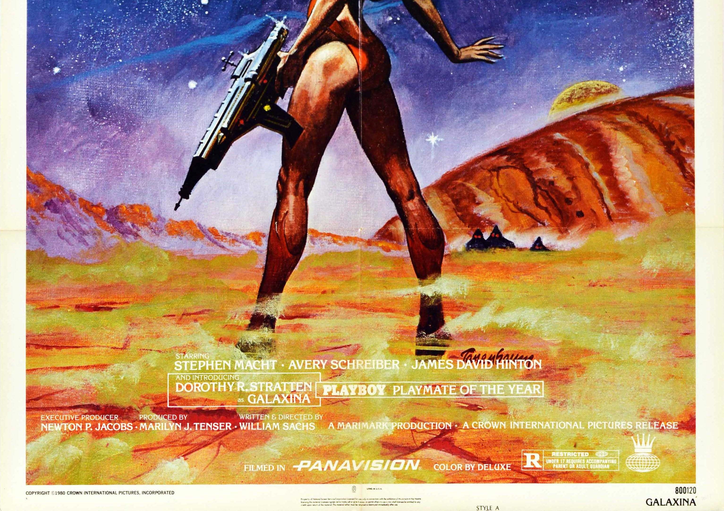 Cartel Original Vintage Galaxina Dorothy Stratten Playboy SciFi Movie Art Estadounidense en venta