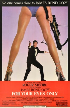 Poster cinematografico originale d'epoca James Bond For Your Eyes Only 007 Roger Moore