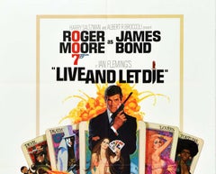 Original Vintage-Filmplakat James Bond Live And Let Die Roger Moore 007, Film