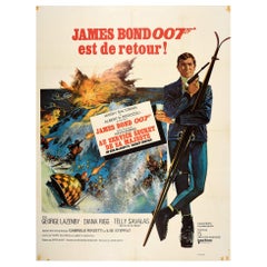 Original Vintage Film Poster James Bond On Her Majesty's Secret Service 007 Skis