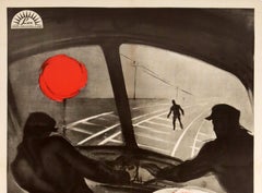 Original Vintage Film Poster Le Disque Rouge Man Of Iron Railway Train Movie Art