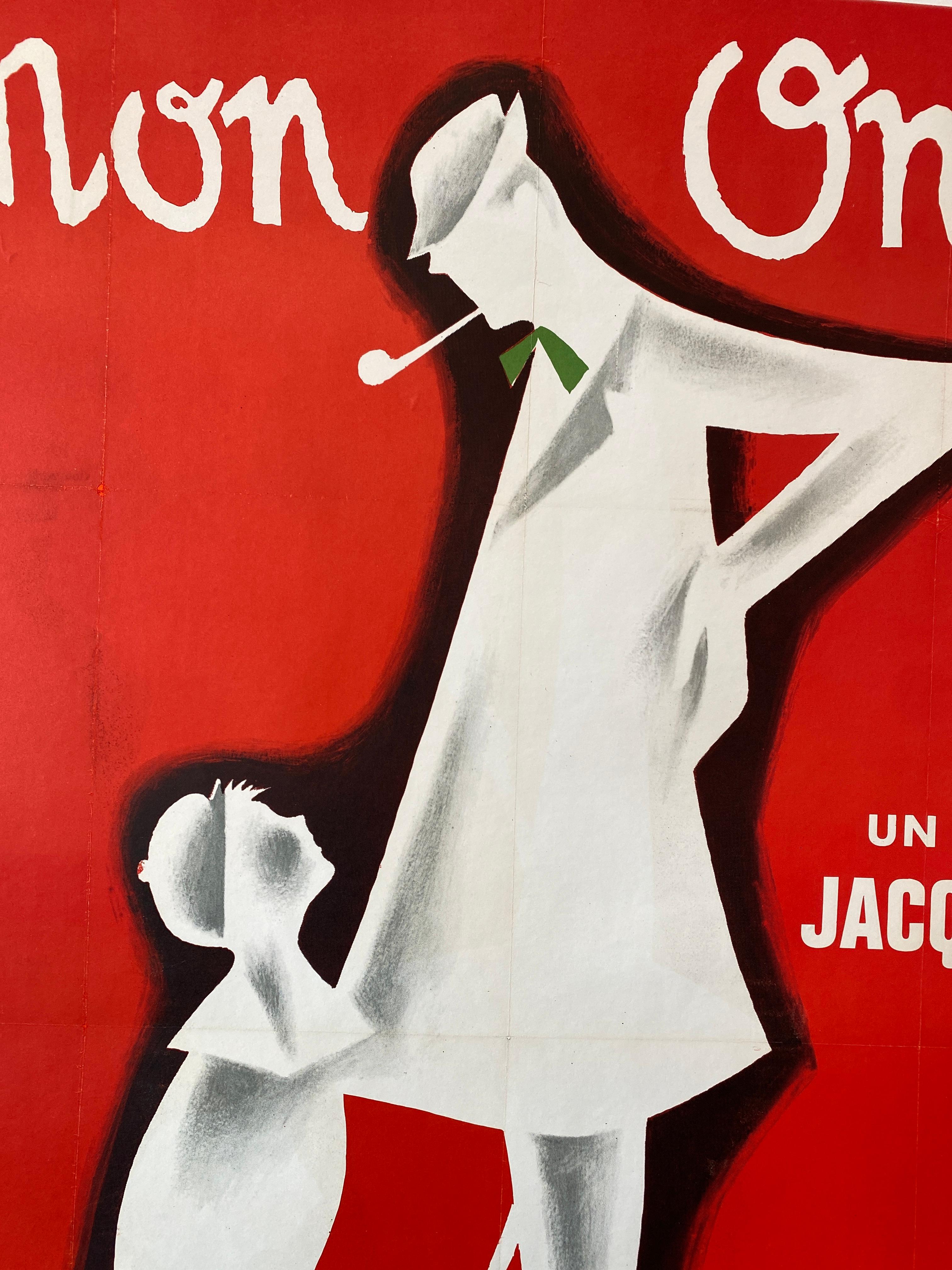 Mid-Century Modern Affiche vintage originale du film Mon Oncle with Jacques Tati 1959