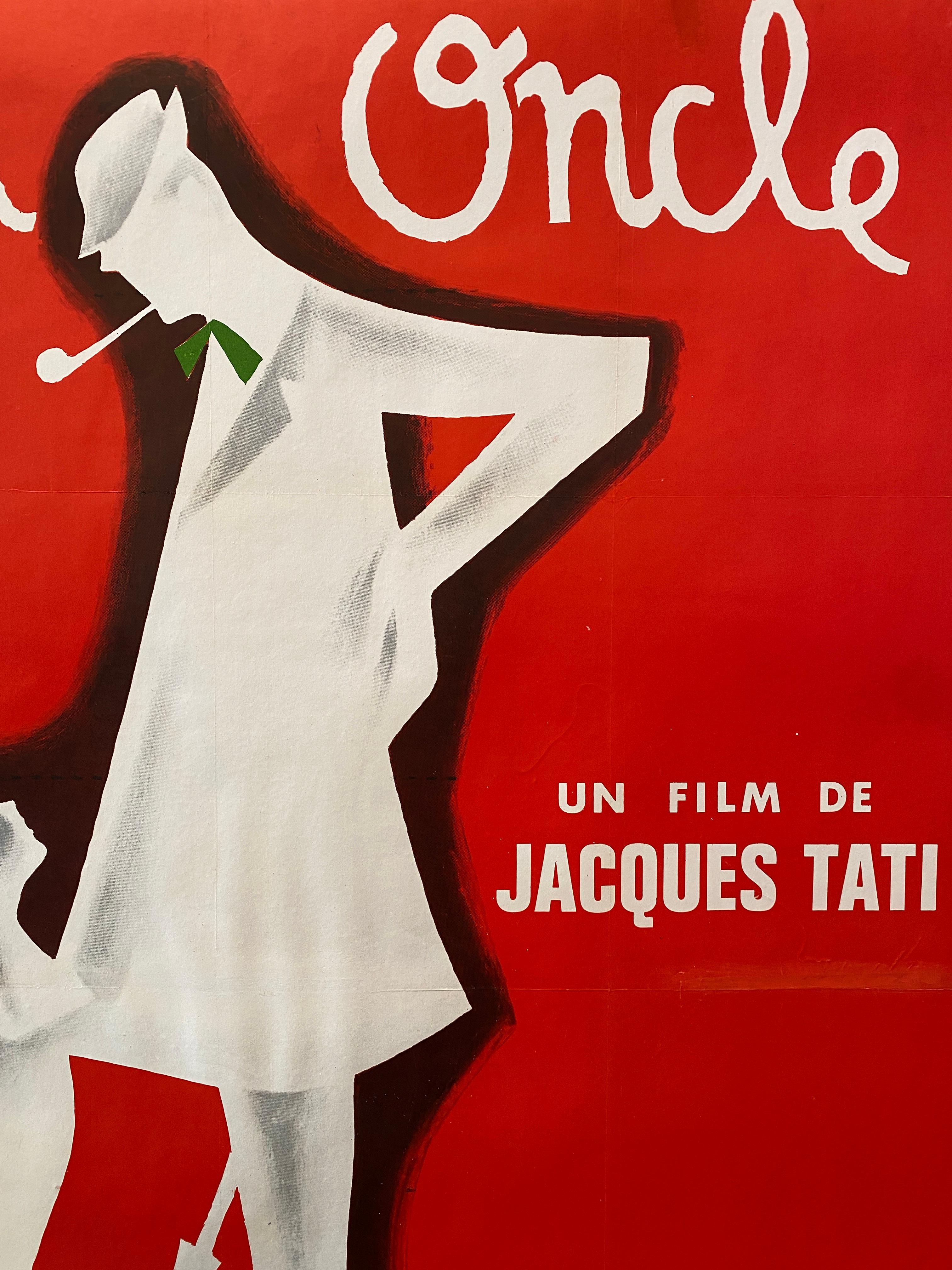 Mid-Century Modern Original Vintage Film Poster, Mon Oncle with Jacques Tati 1959 For Sale