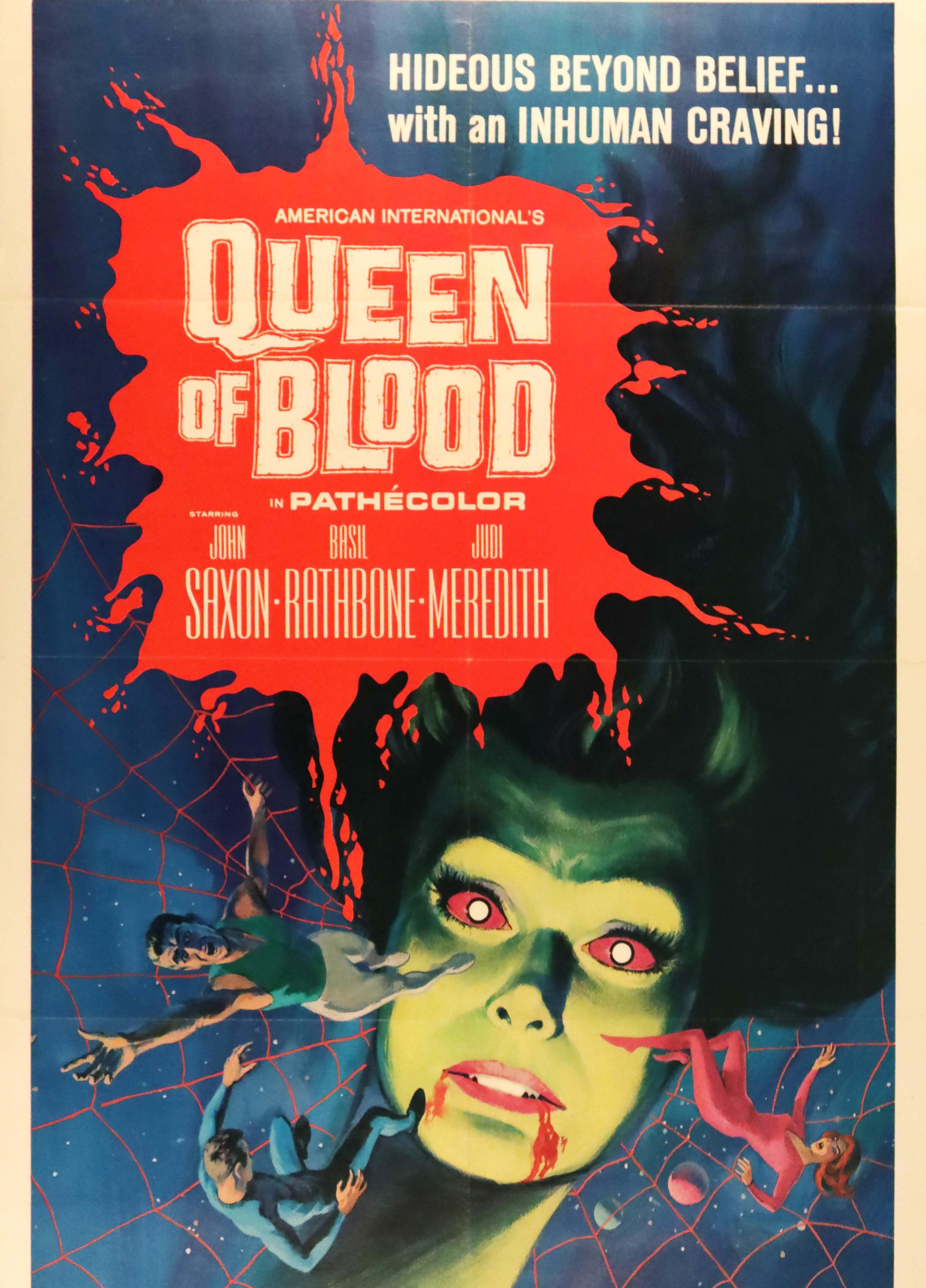 Affiche vintage d'origine du film Queen Of Blood, Alien, Sci-Fi Horror Movie, Spider Web Bon état - En vente à London, GB
