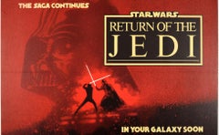 Original Vintage Film Poster Star Wars Return Of The Jedi Darth Vader Skywalker