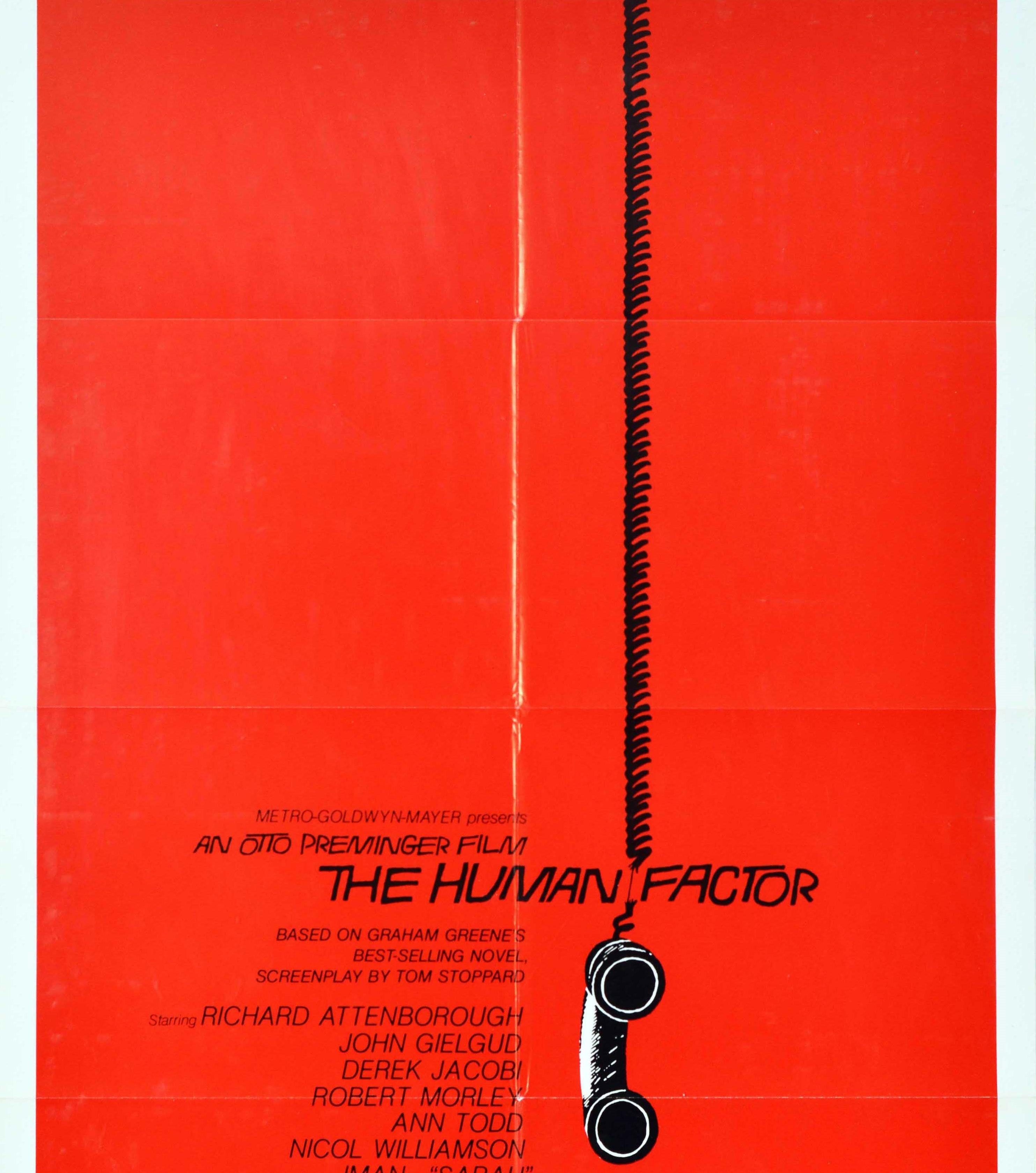 Affiche vintage originale du film The Human Factor Graham Greene Otto Preminger Bon état - En vente à London, GB