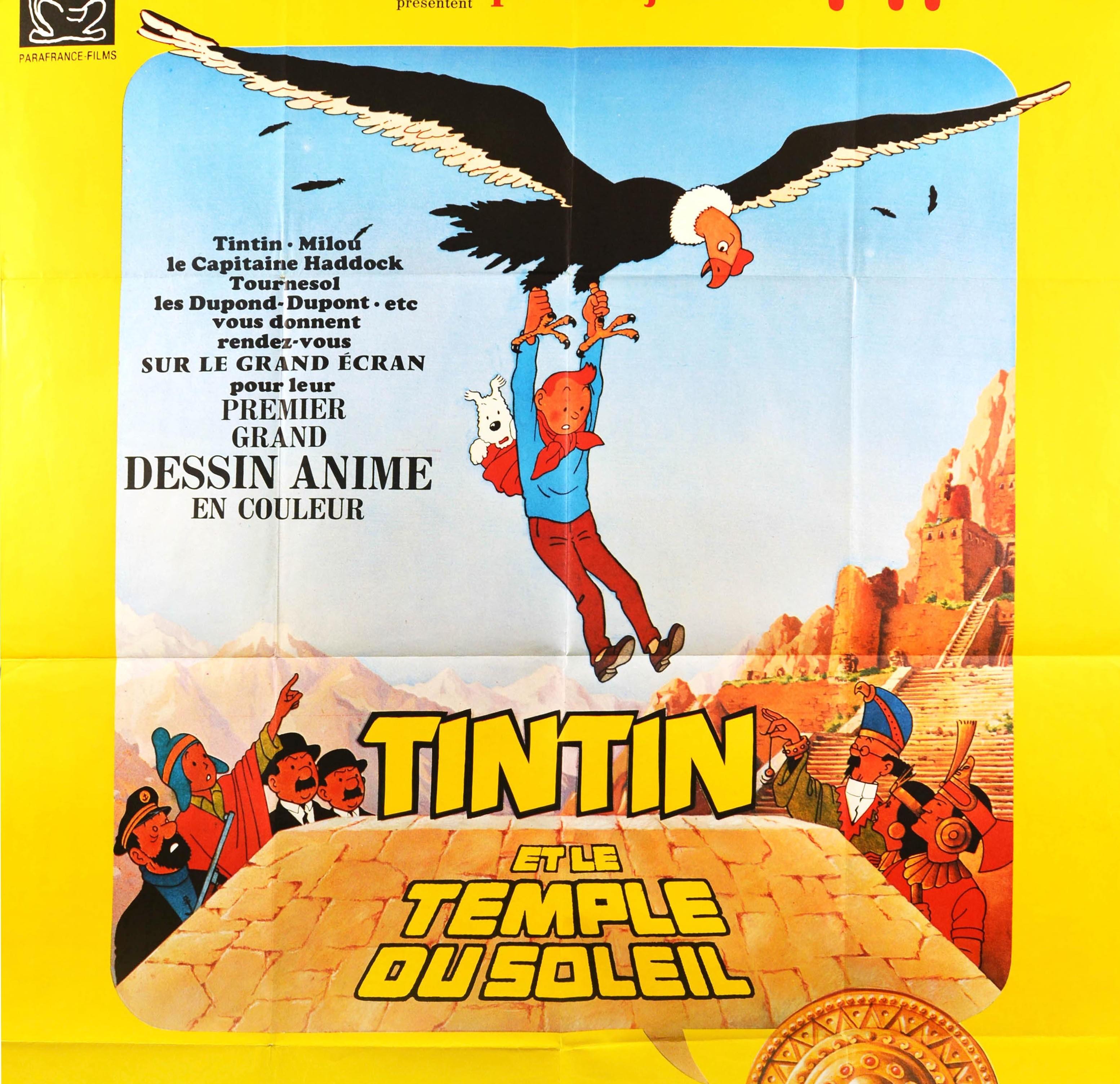 Affiche vintage originale du film Tintin And The Temple Of The Sun Comics Bon état - En vente à London, GB