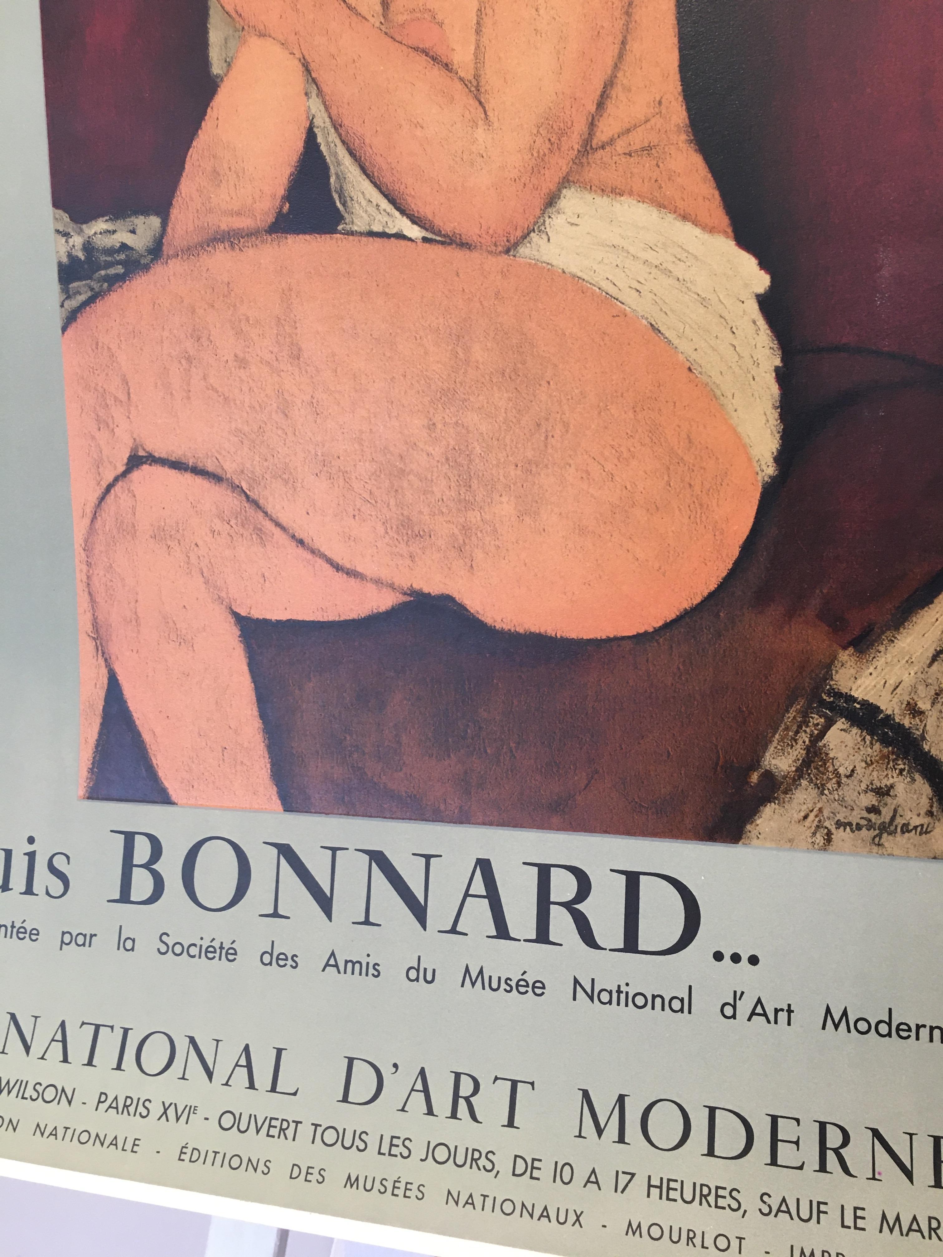 Affiche originale d'exposition d'œuvres d'art vintage MODIGLIANI DEPUIS BONNARD, 1957 Excellent état - En vente à Melbourne, Victoria